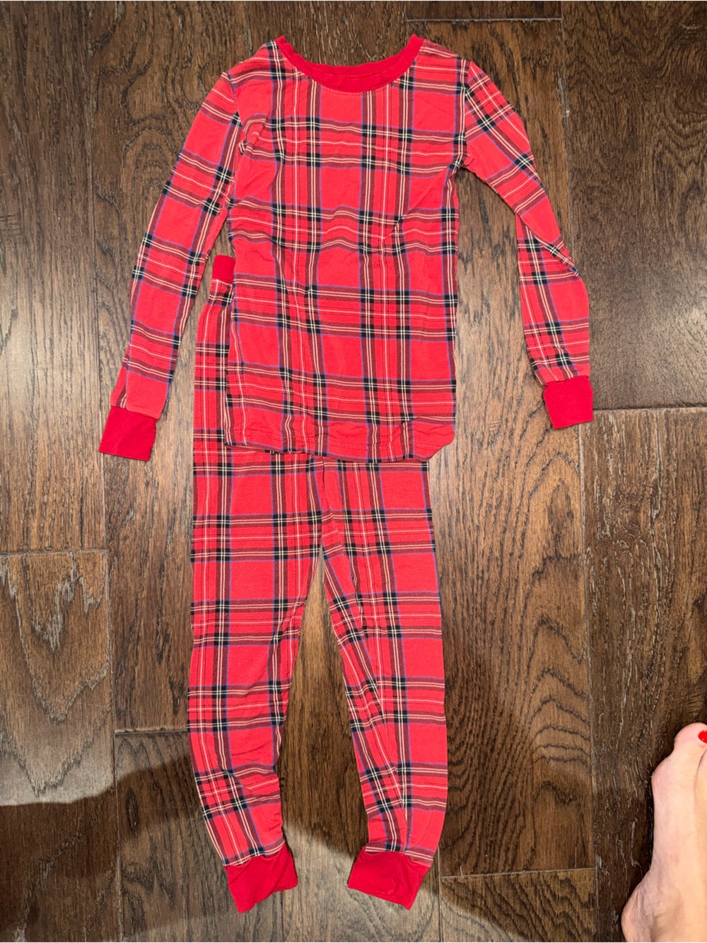 Little Sleepies Red Plaid Long-Sleeve Kids Pajama Set